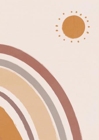 Abstract Rainbow Illustration Boho Poster Wallpaper Art