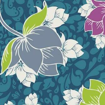 Teal Floral Wallpaper Wild