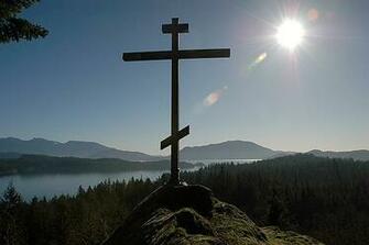 Russian Orthodox Cross Wallpaper Against Alaskan