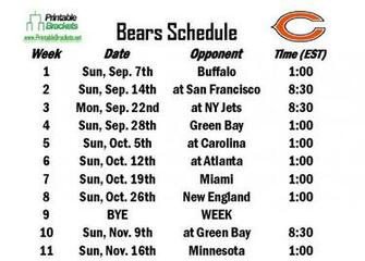 Chicago Bears Schedule Economics Books