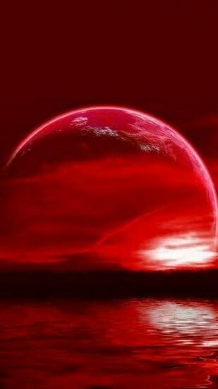 Super Moon Lunar Eclipse iPhone Wallpaper 3d