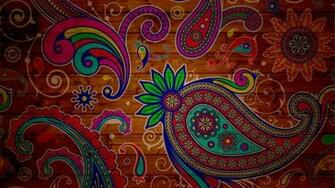 Paisley Design Background Wallpaper Blue Background