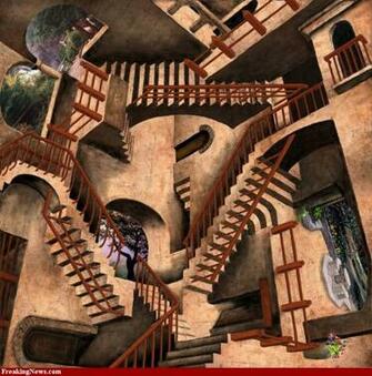Escher Relativity Wallpaper Figuras Imposibles