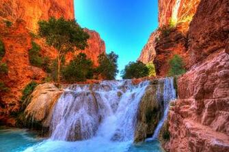 Photo Grand Canyon Park Usa Beaver Falls Arizona Cliff Nature