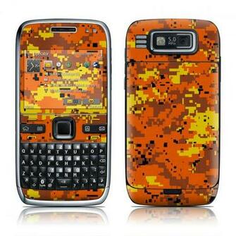 Nokia E72 Skin Digital Orange Camo By Decalgirl