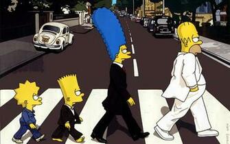 Abbey Road The Simpsons Beatles Wallpaper Background
