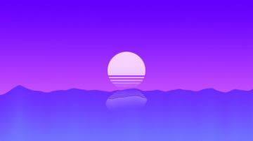 Artistic Retro Wave Minimalist Sea Sunset 4k Wallpaper