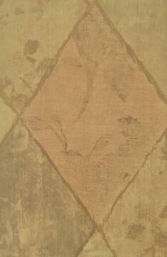 Distressed Harlequin Diamond Leaves Wallpaper Transitional