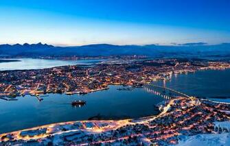 Wallpaper Winter Snow Mountains Bridge Lights Home The