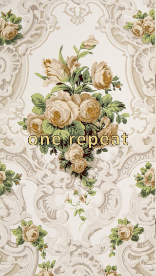 Large Rose Bouquets In Rococo Scrolls Antique Wallpaper Bolling