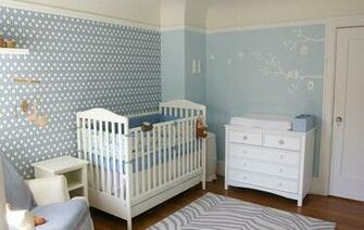 Contemporary Nursery With David Hicks Geometric Wallpaper Awesome