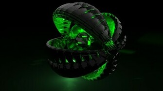 Wallpaper Form Green Shadow Dark Full HD 1080p