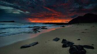 Wallpaper Beach Night Sea Sky Full HD HDtv