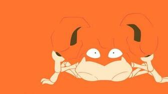 Minimalist Wallpaper Of Krabby From Pokemon Paperpull