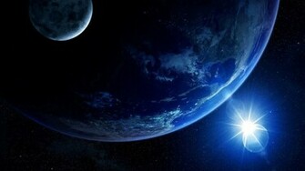 Wallpaper Background Space Background Planet Earth Moon Sun Stars