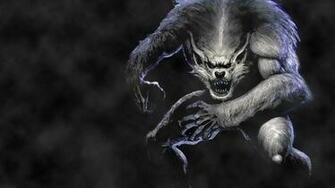 Wallpaper Werewolf Wolf Jump Fog Full HD 1080p