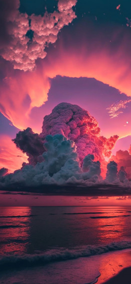 Sea Clouds Pink Aesthetic Wallpaper