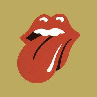 Original Rolling Stones Tongue And Gold Background Logo Artwork