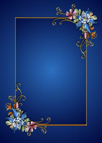 Floral On Blue This Would Make A Striking Gift Tag If You Write