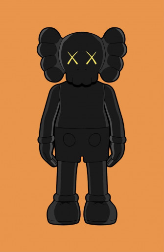 Kaws Orange Companion Poster Wallpaper Beast