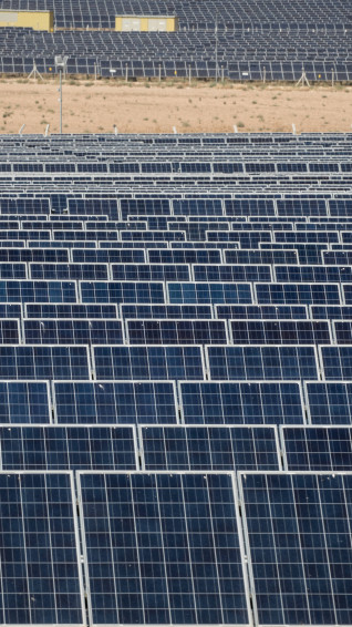 Photovoltaic Blue Solar Panels Layer Wallpaper