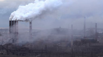Air Pollution From Industrial Plants Large Plant On The