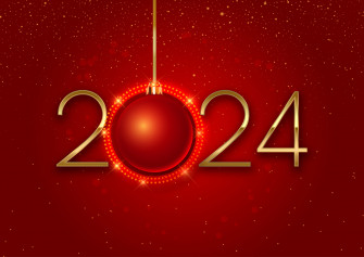 Photo Christmas Balls Red Background