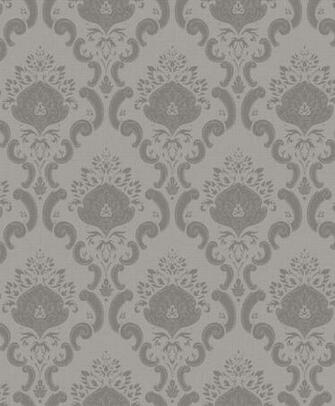 Kiera Hued Damask Wallpaper Grey Silver Traditional