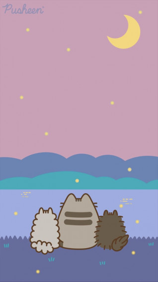 Pusheen Cat iPhone Wallpaper Summer Cute
