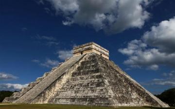 Clouds Architecture Ancient Skyscapes Pyramids Mayan El Castillo
