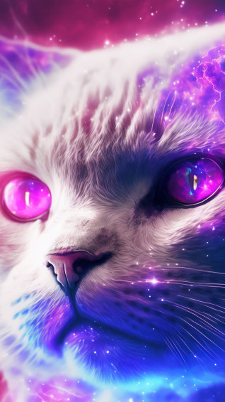 Cat Colorful Digital Art 4k Wallpaper