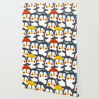 Happy Penguin Family Wallpaper By Happyplum Society6