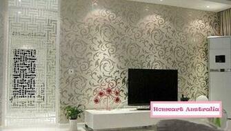 Metallic Silver On Cream Modern Wallpaper Roll Auctions Buy And Sell