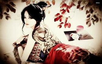 Tattooed Geisha Wallpaper Artistic