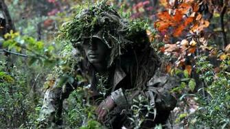 Soldier In Ghillie Suit Military Wallpaper