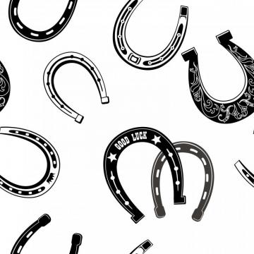 Horse Shoe Icon Seamless Pattern Lucky Steel Horseshoes