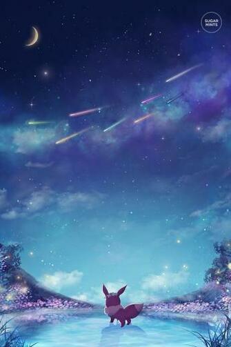 Beautiful Phone Wallpaper Background Of Eevee Ad A Galaxy Filled