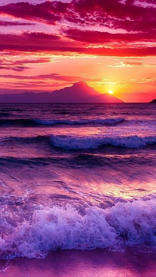 Sky Horizon Body Of Water Sea Afterglow Wave
