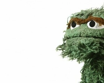 Oscar The Grouch White Background Wallpaper