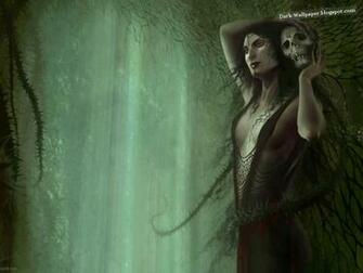 Girl Holding A Skull Dark Wallpaper Gothic Girls