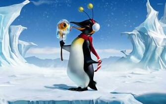 Happy Penguin With Fish Ice Cream Wallpaper Funny