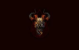 Wallpaper Minimalism Language Skull Style Background Horns