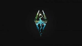 Wallpaper The Elder Scrolls V Skyrim Dragon Logo