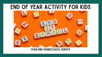 End Of Year Activity For Kids Homeschool Survey The