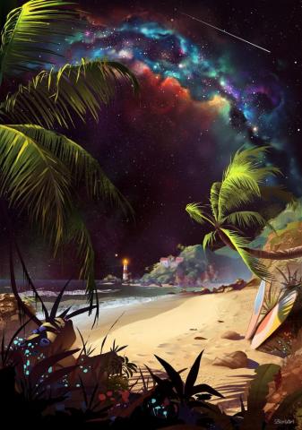 Space Beach By Ilya Benkin Wallpaper UHD