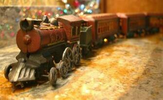 Vintage Toy Christmas Train Wallpaper