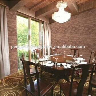 Durable And Washable Pvc With 3d Effect Wallpaper