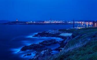 Wallpaper A Coruna Corunna Galicia Spain City Night Desktop