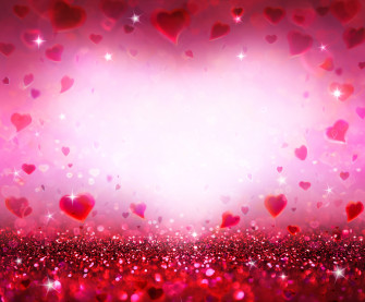 Romantic Pink Glitter Hearts Wallpaper