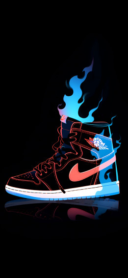 Fiery Nike Air Jordan Cool Wallpaper